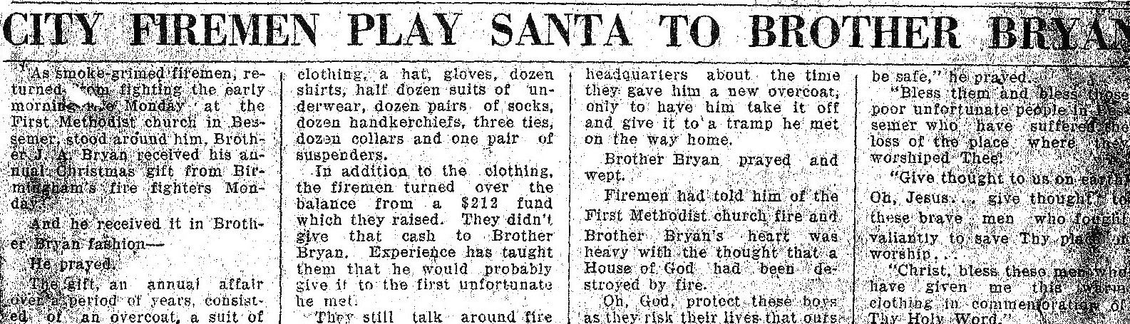 City Firemen Play Santa To Brother Bryan